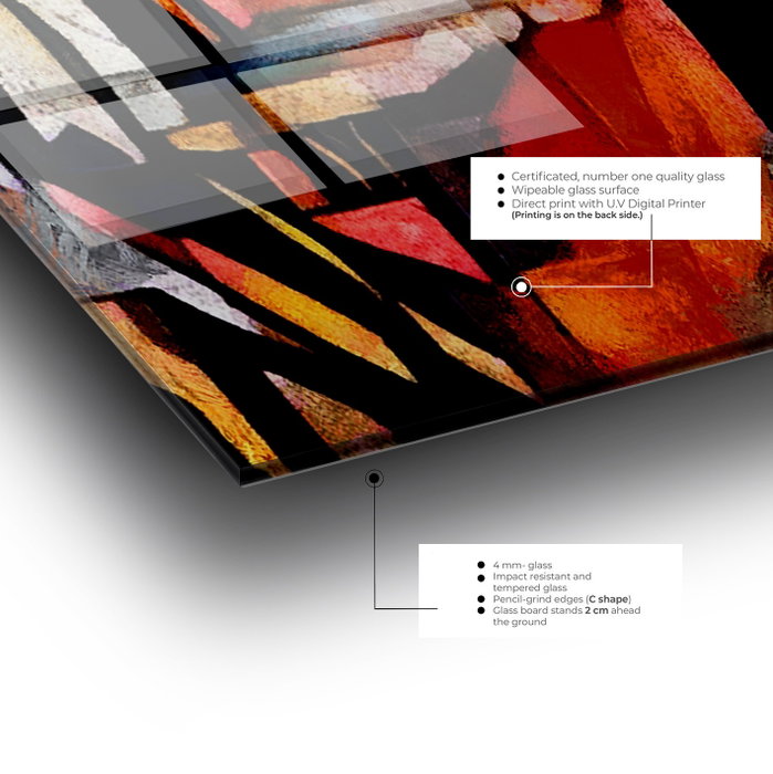 Wallity Pintura decorativa de vidrio templado Multicolor 40 x 60 cm